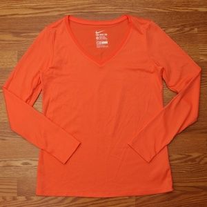 *SOLD* The Nike Tee Long Sleeve Orange Dri-FIt